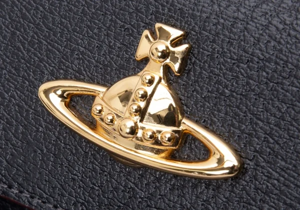 ヴィヴィアンウエストウッドVivienne Westwood EXECUTIVE オーブレザー二つ折り財布 黒 K-130483_002
