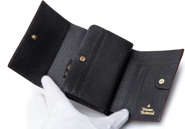 ヴィヴィアンウエストウッドVivienne Westwood EXECUTIVE オーブレザー二つ折り財布 黒 K-130483_006
