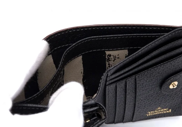 ヴィヴィアンウエストウッドVivienne Westwood EXECUTIVE オーブレザー二つ折り財布 黒 K-130483_009