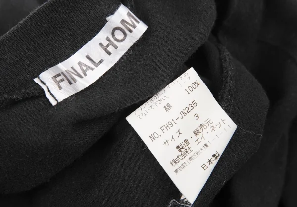 ファイナルホームFINAL HOME コットンホールスリーブ切替ロゴカットソー 黒3 K-130486_015