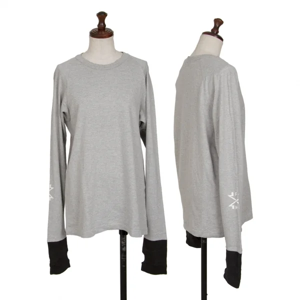 ファイナルホームFINAL HOME コットンホールスリーブ切替ロゴカットソー グレー3 K-130487_001
