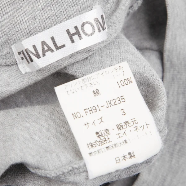 ファイナルホームFINAL HOME コットンホールスリーブ切替ロゴカットソー グレー3 K-130487_014