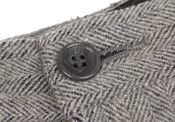 カバンドズッカCABANE de ZUCCA リネンウールヘリンボーンワイドパンツ グレーM K-130490_003