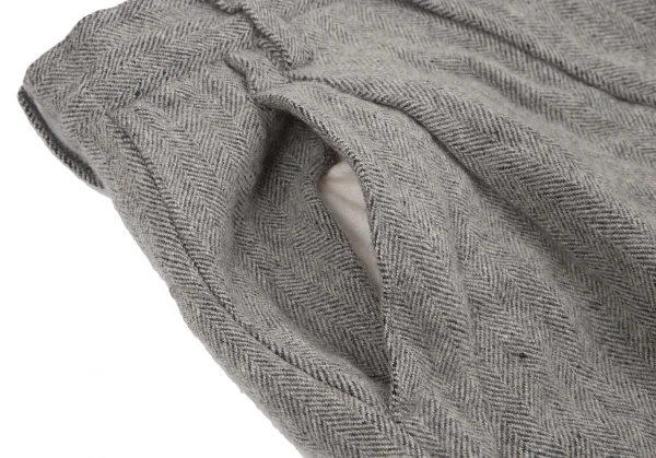 カバンドズッカCABANE de ZUCCA リネンウールヘリンボーンワイドパンツ グレーM K-130490_004