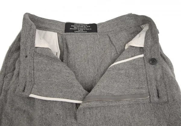 カバンドズッカCABANE de ZUCCA リネンウールヘリンボーンワイドパンツ グレーM K-130490_005