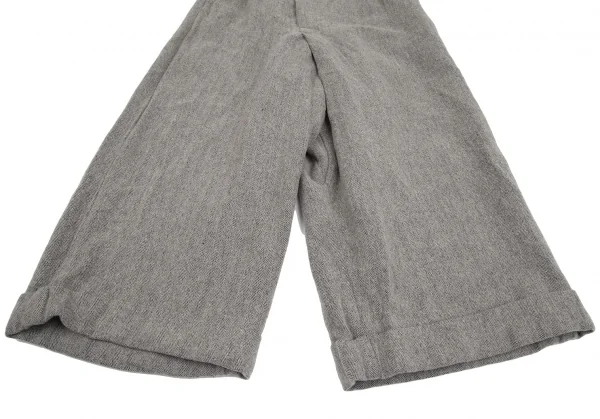 カバンドズッカCABANE de ZUCCA リネンウールヘリンボーンワイドパンツ グレーM K-130490_006