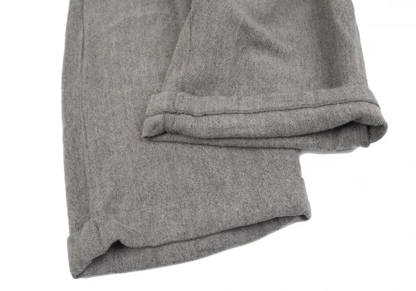カバンドズッカCABANE de ZUCCA リネンウールヘリンボーンワイドパンツ グレーM K-130490_007