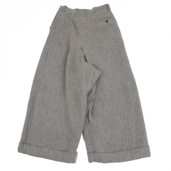 カバンドズッカCABANE de ZUCCA リネンウールヘリンボーンワイドパンツ グレーM K-130490_008