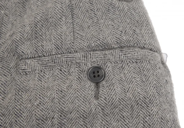 カバンドズッカCABANE de ZUCCA リネンウールヘリンボーンワイドパンツ グレーM K-130490_009