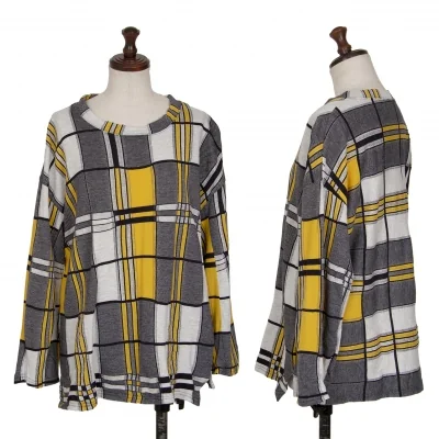 zucca Cotton Check Jacquard Long Sleeve T Shirt
