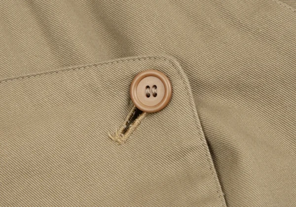 イッセイミヤケISSEY MIYAKE ノーカラーラグランスリーブジャケット ベージュM位 K-130560_006