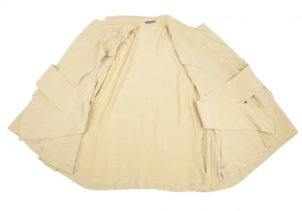 イッセイミヤケISSEY MIYAKEシルクカシュクールコート ベージュM K-130567_013