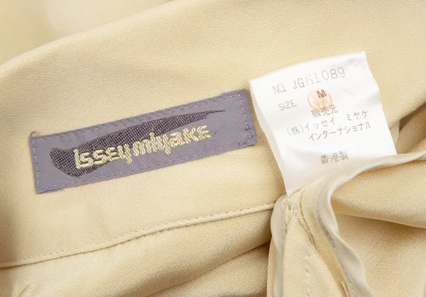イッセイミヤケISSEY MIYAKEシルクカシュクールコート ベージュM K-130567_018