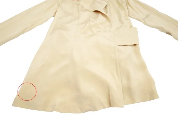 イッセイミヤケISSEY MIYAKEシルクカシュクールコート ベージュM K-130567_009