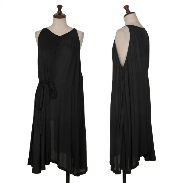 ANN DEMEULEMEESTER Sleeveless Wrap Dress Black 34 K-130643_001