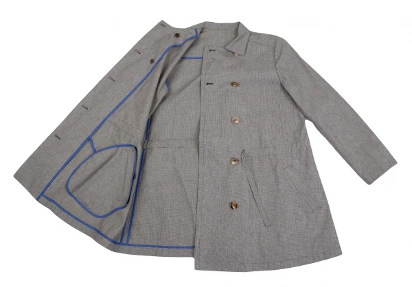 Mademoiselle NON NON Cotton Linen Houndstooth Coat K-130666_012