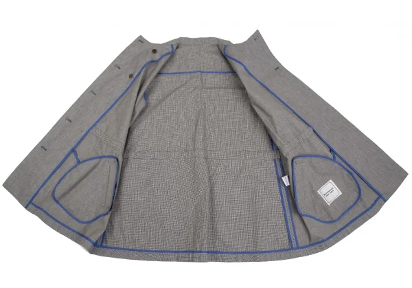 Mademoiselle NON NON Cotton Linen Houndstooth Coat K-130666_013