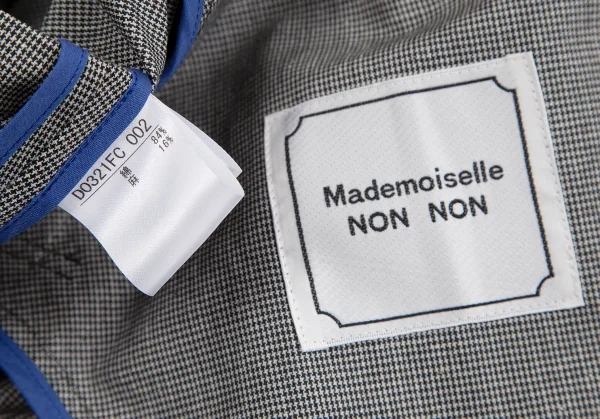 Mademoiselle NON NON Cotton Linen Houndstooth Coat K-130666_016
