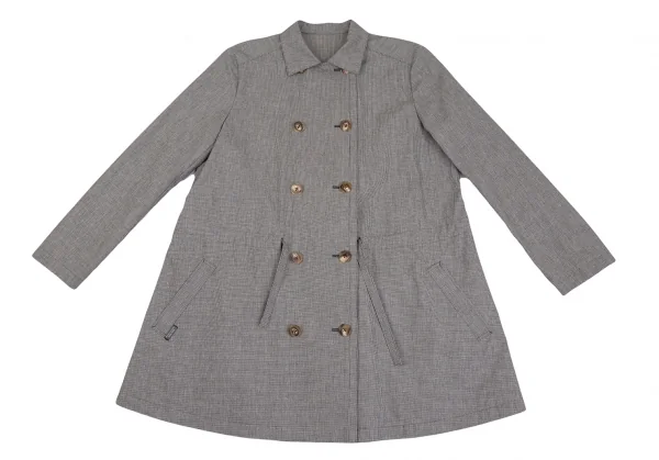 Mademoiselle NON NON Cotton Linen Houndstooth Coat K-130666_002