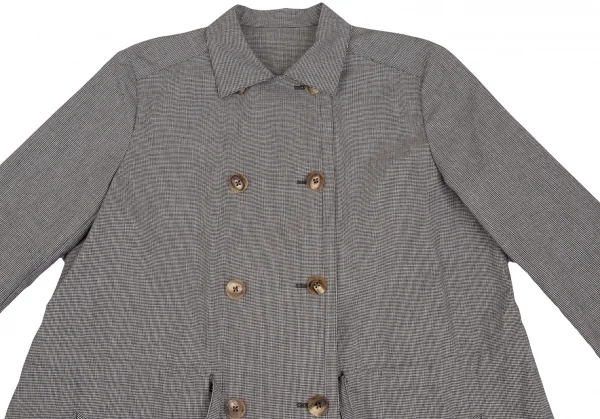 Mademoiselle NON NON Cotton Linen Houndstooth Coat K-130666_003