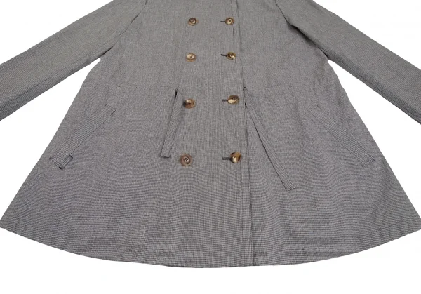 Mademoiselle NON NON Cotton Linen Houndstooth Coat K-130666_008