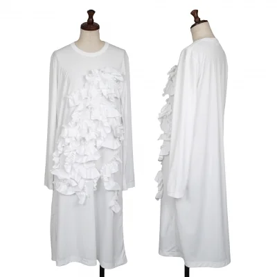 COMME des GARCONS Poly Front Frill Decoration Long T Shirt