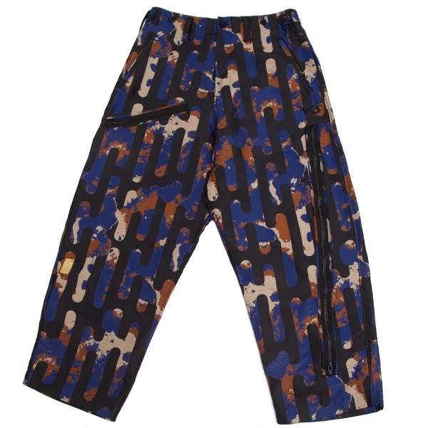 Y-3 Poly Nylon Zip Design Camouflage Jacquard Pants Blue,Black XS K-130682_001