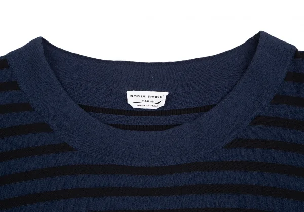 SONIA RYKIEL Cotton Switching Design Striped T Shirt K-130684_002