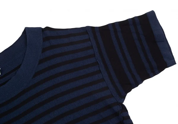 SONIA RYKIEL Cotton Switching Design Striped T Shirt K-130684_003