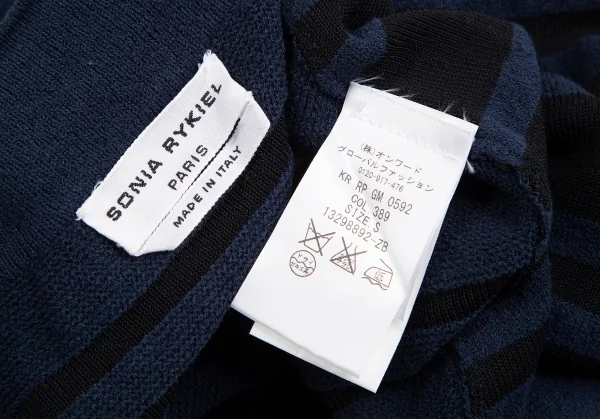SONIA RYKIEL Cotton Switching Design Striped T Shirt K-130684_008
