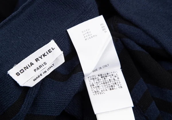 SONIA RYKIEL Cotton Switching Design Striped T Shirt K-130684_009