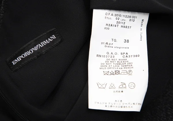 エンポリオアルマーニEMPORIO ARMANI ポリウールフラップポケットワンピース チャコール38 K-130701_012