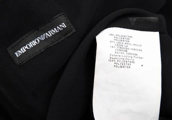 エンポリオアルマーニEMPORIO ARMANI ポリウールフラップポケットワンピース チャコール38 K-130701_013