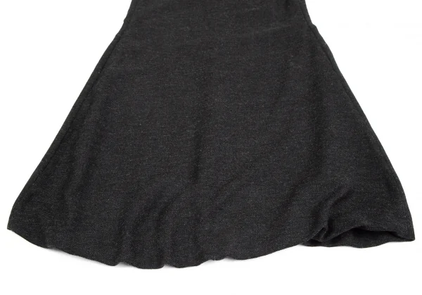 エンポリオアルマーニEMPORIO ARMANI ポリウールフラップポケットワンピース チャコール38 K-130701_007