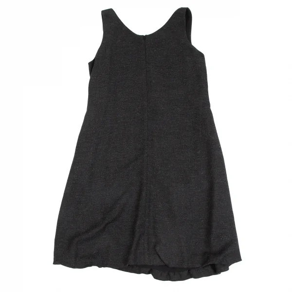 エンポリオアルマーニEMPORIO ARMANI ポリウールフラップポケットワンピース チャコール38 K-130701_009