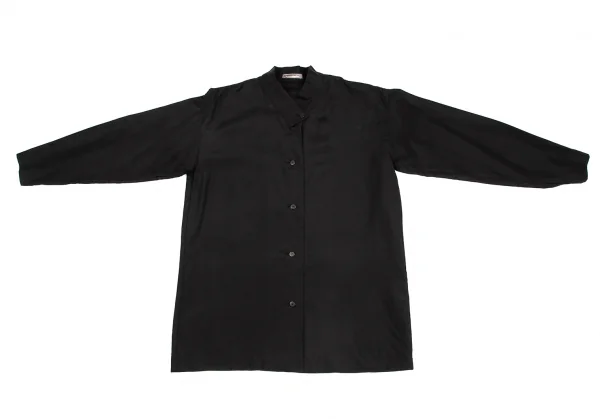 イッセイミヤケISSEY MIYAKE ウールシルクスタンドカラーシャツ