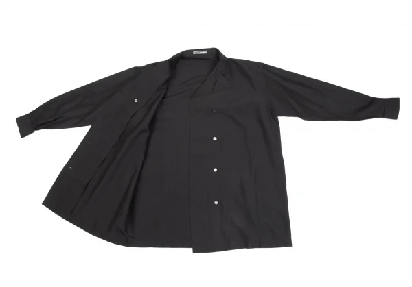 ISSEY MIYAKE Silk Wool Double Long Sleeve Shirt K-130813_010