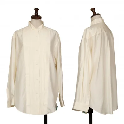 ISSEY MIYAKE Pleated Silk Long Sleeve Shirt