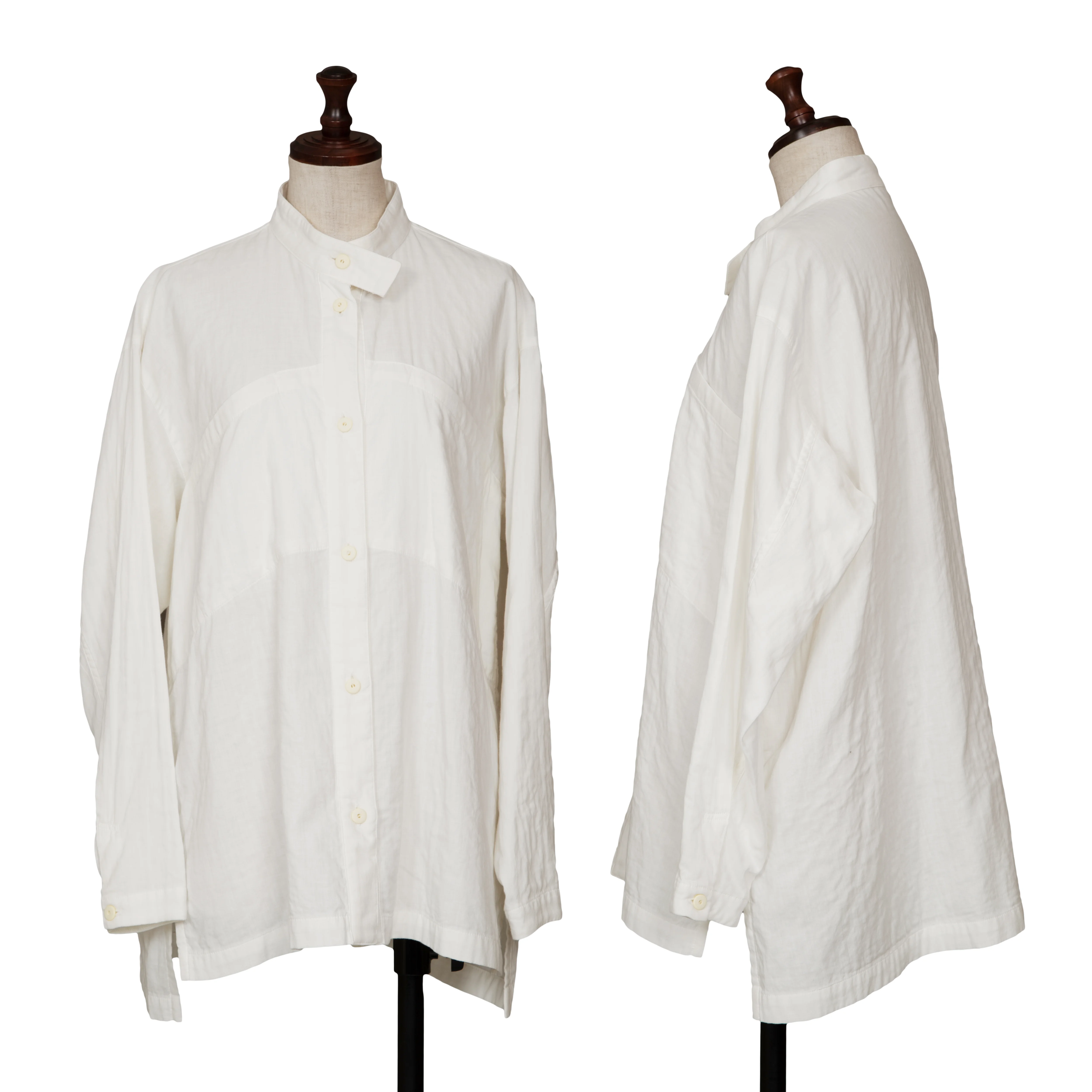 ISSEY MIYAKE 80s ノーカラー コットン ジャケット 美品 イッセイミヤケISSEY MIYAKE コットン総柄ステッチオープン