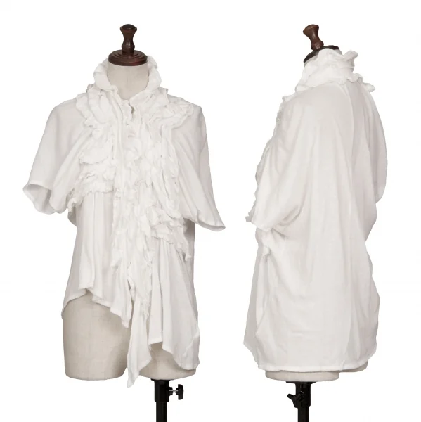 tricot COMME des GARCONS Dyed Frill Short Sleeves Cardigan White XS-S K-130822_001