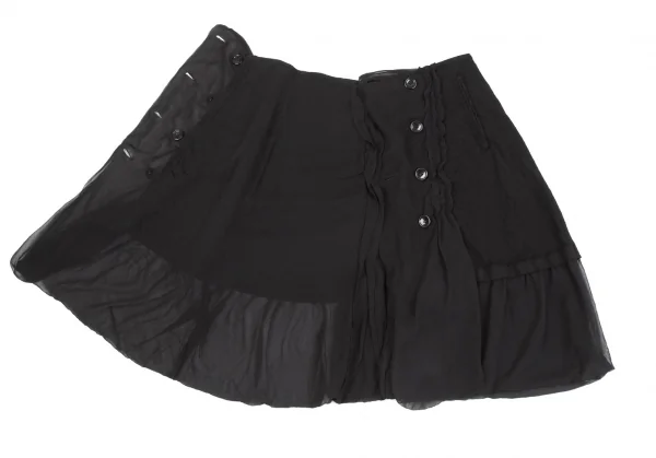 tricot COMME des GARCONS Fulling Wool & Chiffon Skirt K-130826_010