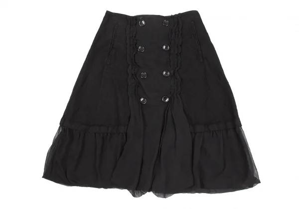 tricot COMME des GARCONS Fulling Wool & Chiffon Skirt K-130826_002