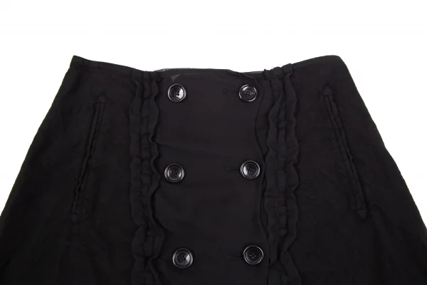 tricot COMME des GARCONS Fulling Wool & Chiffon Skirt K-130826_006