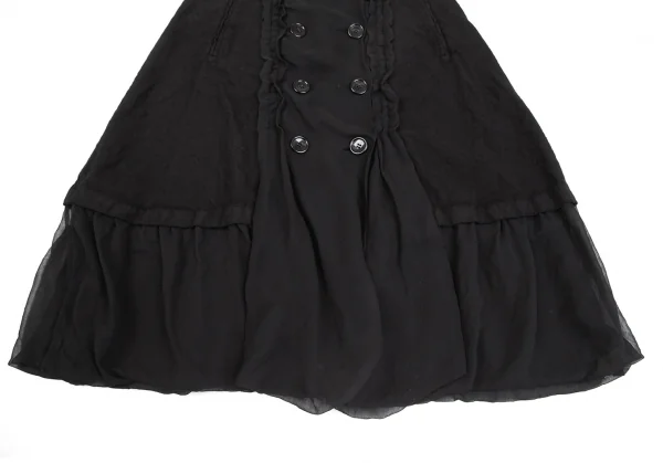 tricot COMME des GARCONS Fulling Wool & Chiffon Skirt K-130826_009