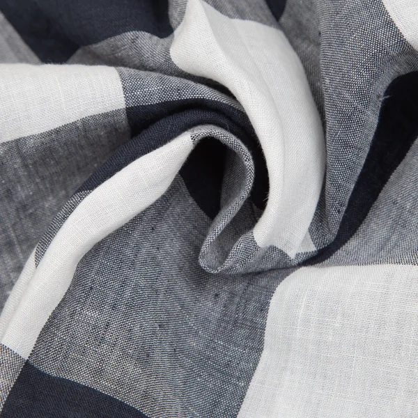 MARGARET HOWELL Linen Check Short Sleeve Shirt K-130839_010