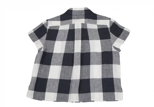 MARGARET HOWELL Linen Check Short Sleeve Shirt K-130839_008
