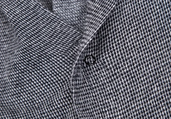 ヨウジヤマモト ノアールYohji Yamamoto NOIR コットン変形アシンメトリースナップボタン半袖シャツ 紺2 K-130847_005