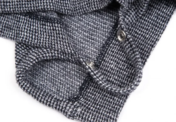 ヨウジヤマモト ノアールYohji Yamamoto NOIR コットン変形アシンメトリースナップボタン半袖シャツ 紺2 K-130847_008