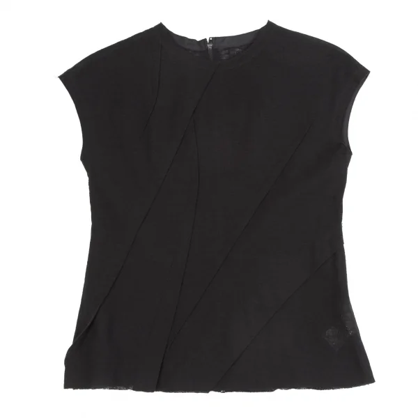 ヨウジヤマモト ファムYohji Yamamoto FEMME ランダムタックバックジップノースリーブトップス 黒2 K-130855_002