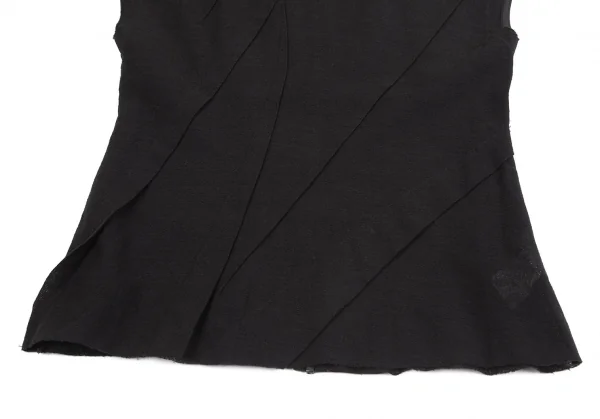 ヨウジヤマモト ファムYohji Yamamoto FEMME ランダムタックバックジップノースリーブトップス 黒2 K-130855_006